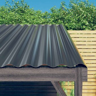 Dakpanelen 36 st 80x36 cm gepoedercoat staal antracietkleurig 1