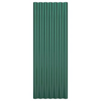 Dakpanelen 12 st 100x36 cm gegalvaniseerd staal groen 4