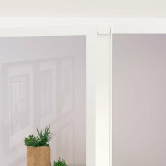 Binnendeur 83x201,5 cm gehard glas en aluminium smal wit 5