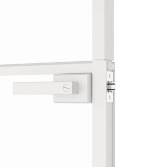 Binnendeur 83x201,5 cm gehard glas en aluminium smal wit 7