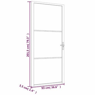 Binnendeur 93x201,5 cm matglas en aluminium wit 6