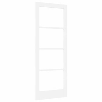 Binnendeur met Glas Wit 78 x 202 cm Massief grenenhout en glas 2
