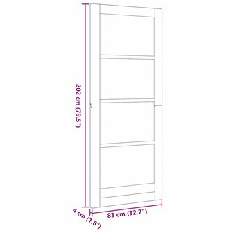 Binnendeur met Glas Wit 83 x 202 cm Massief grenenhout en glas 8