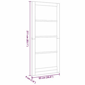 Binnendeur met Glas Wit 93 x 211 cm Massief grenenhout en glas 8