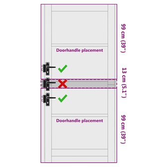 Binnendeur met Glas Wit 93 x 211 cm Massief grenenhout en glas 9