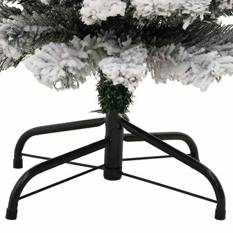 Kunstkerstboom met sneeuw smal 150 cm PVC groen 6