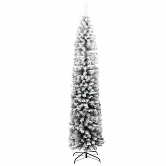 Kunstkerstboom met sneeuw smal 210 cm PVC groen 3