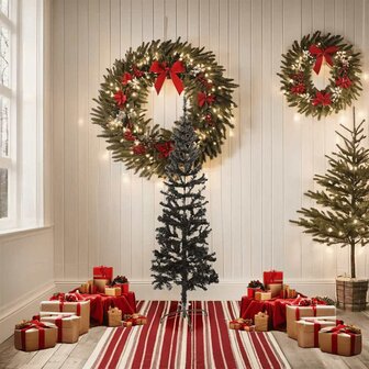 Kerstboom smal 150 cm zwart 2