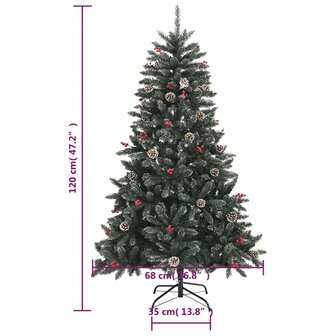 Kunstkerstboom met standaard 120 cm PVC groen 9