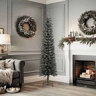 Kunstkerstboom met standaard smal 180 cm PVC groen 2