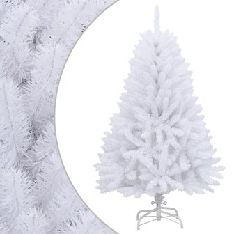 Kunstkerstboom met scharnieren en standaard 120 cm wit 1