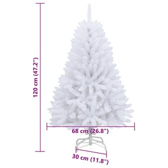 Kunstkerstboom met scharnieren en standaard 120 cm wit 8