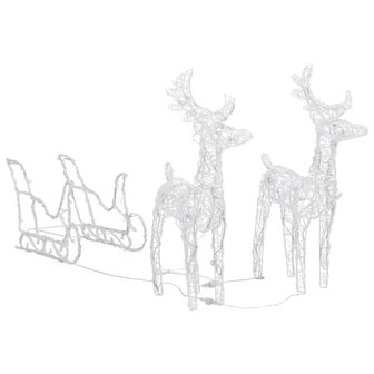 Kerstversiering rendieren en slee 160 LED&amp;apos;s 130 cm acryl 2