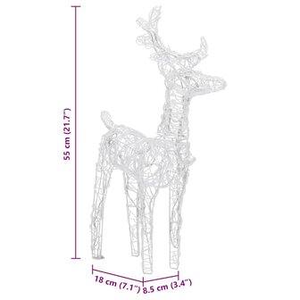 Kerstversiering rendieren en slee 160 LED&amp;apos;s 130 cm acryl 9