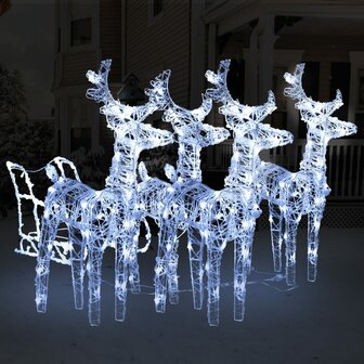 Kerstversiering rendieren en slee 240 LED&amp;apos;s acryl 1