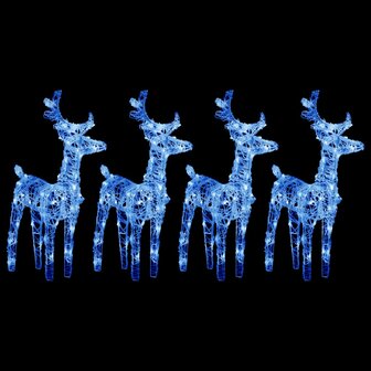 Kerstrendieren 4 st 160 LED&amp;apos;s acryl blauw 1