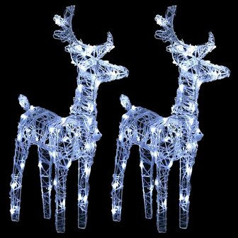 Kerstrendieren 2 st 80 LED&amp;apos;s acryl koudwit 2
