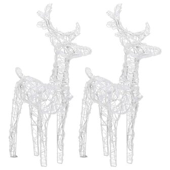 Kerstrendieren 2 st 80 LED&amp;apos;s acryl koudwit 3