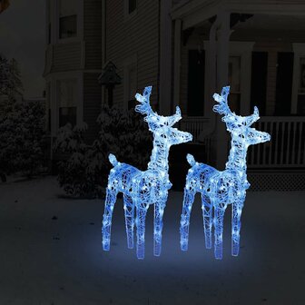 Kerstrendieren 2 st 80 LED&amp;apos;s acryl blauw 1