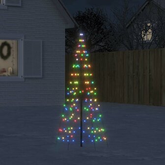 LED-kerstboom op vlaggenmast 200 LEDs kleurrijk 180 cm 1