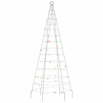 LED-kerstboom op vlaggenmast 200 LEDs kleurrijk 180 cm 4