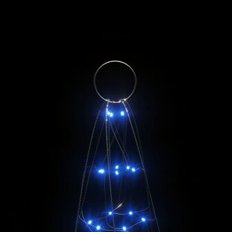 LED-kerstboom aan vlaggenmast 200 LED&amp;apos;s 180 cm blauw 6