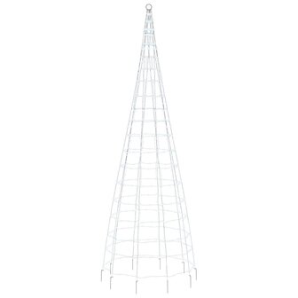 LED-kerstboom aan vlaggenmast 550 LEDs koud wit 300 cm 4