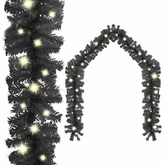 Kerstslinger met LED-lampjes 20 m zwart 1