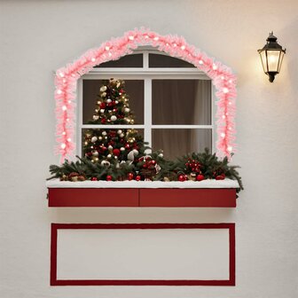 Kerstslinger met LED-lampjes 10 m roze 2