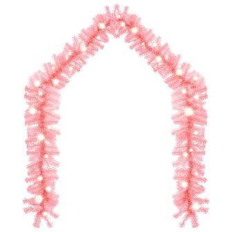 Kerstslinger met LED-lampjes 10 m roze 3