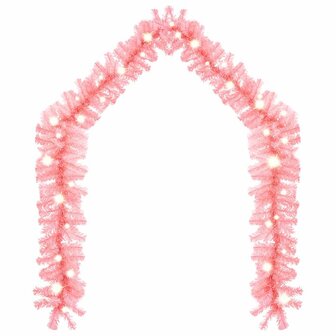 Kerstslinger met LED-lampjes 20 m roze 3
