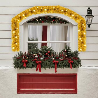 Kerstslinger met LED-lampjes 10 m goudkleurig 2