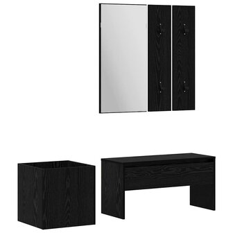 Halmeubelset 5 pcs Zwarte eik, Zilver 80 x 30.5 x 40 cm 2