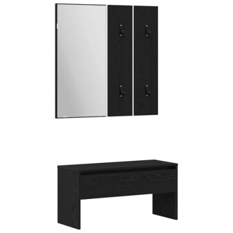 Halmeubelset 5 pcs Zwarte eik, Zilver 80 x 30.5 x 40 cm 5