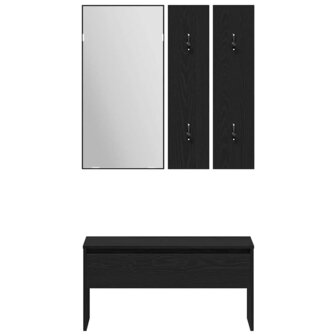 Halmeubelset 5 pcs Zwarte eik, Zilver 80 x 30.5 x 40 cm 7