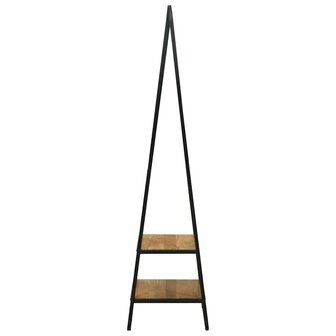 Kledingrek met plank Zwart 60 x 45 x 180 cm Massief acaciahout 5