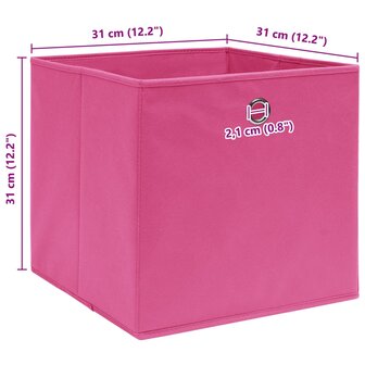 Opbergboxen 10 st 32x32x32 cm stof roze 5