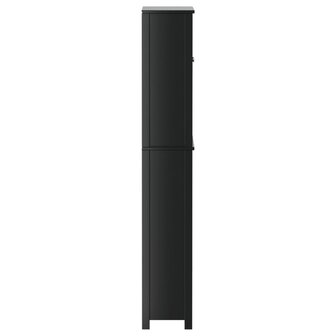Wasmachinekast BERG 76x27x164,5 cm massief hout zwart 5