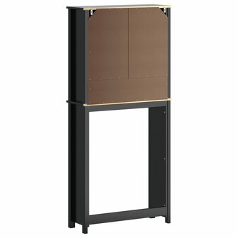 Wasmachinekast BERG 76x27x164,5 cm massief hout zwart 6