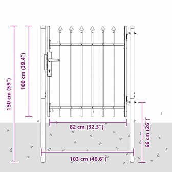 Hekpoort Grijs 100 x 100 cm Poedercoated staal 5