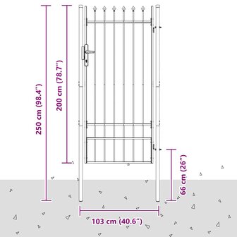 Hekpoort Grijs 100 x 200 cm Poedercoated staal 5