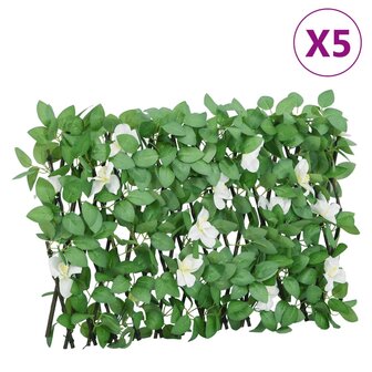 Kunstplant klimop op latwerk 5 st uittrekbaar 180x30 cm groen 1