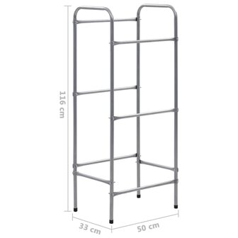 Opbergrek voor 3 kratten 50x33x116 staal zilverkleurig 6