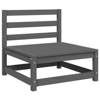 Tuinmiddenbank met antracietkleurige kussens grenenhout grijs 2