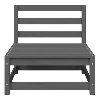 Tuinmiddenbank met antracietkleurige kussens grenenhout grijs 3