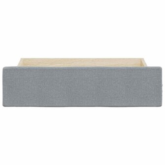 Opberglades bed 2 st bewerkt hout bewerkt hout stof lichtgrijs 4