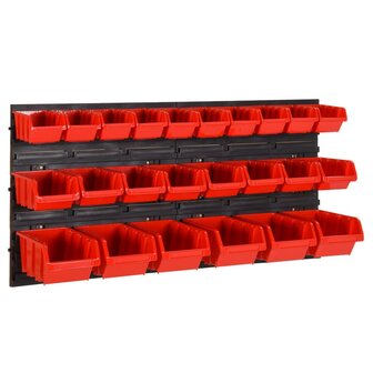 26-delige Sorteersysteemset 77x39 cm polypropeen rood en zwart 1