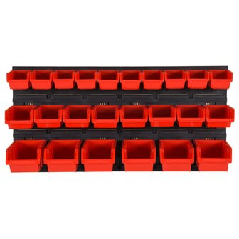 26-delige Sorteersysteemset 77x39 cm polypropeen rood en zwart 2