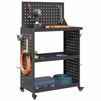 Gereedschapswagen Zwart 65 x 35 x 111 cm Koudgewalst staal 3
