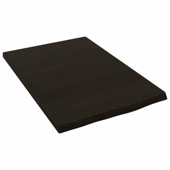 Wastafelblad 40x60x2 cm behandeld massief hout donkerbruin 2